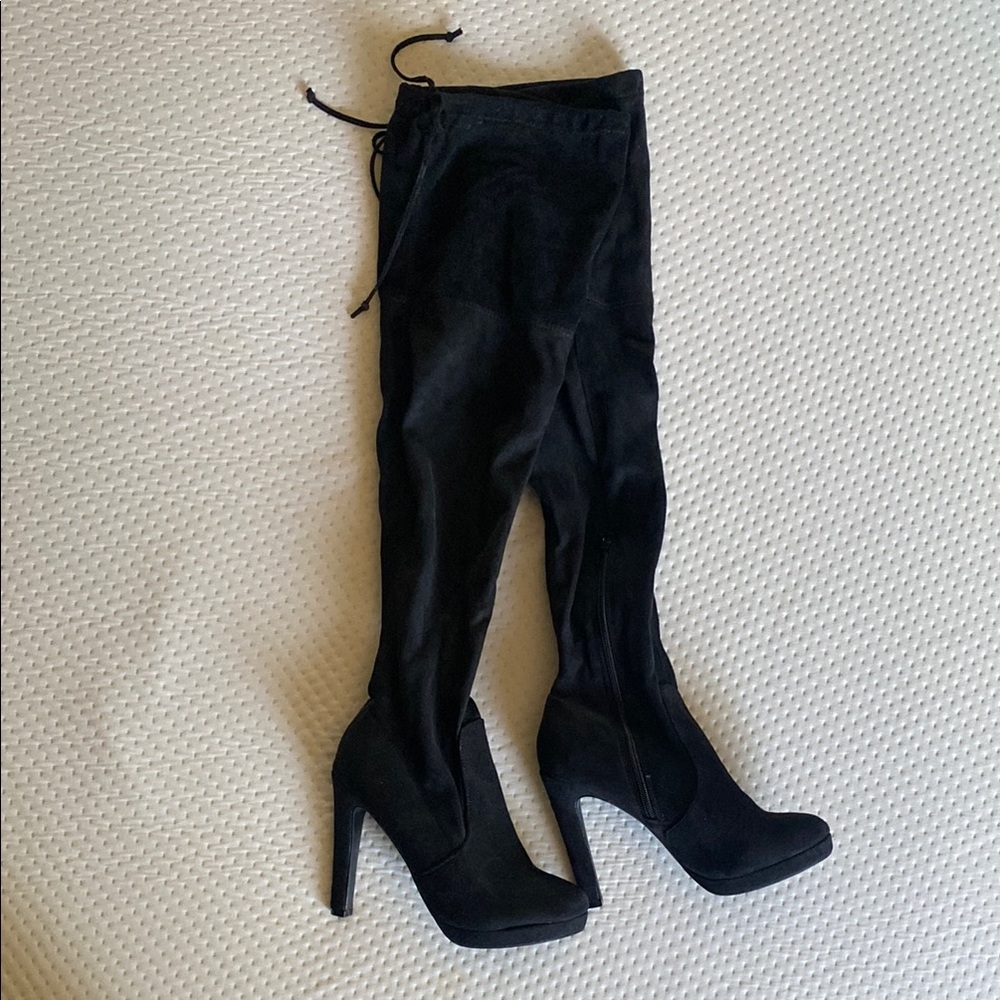 Black Thigh High Boots
